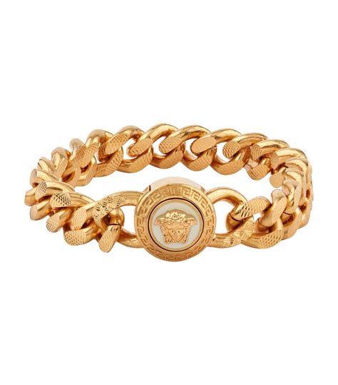 versace men bracelet|Versace gold necklace for men.